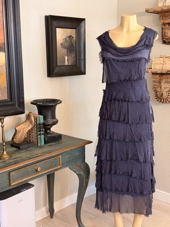 Gigi Moda Dresses & Skirts - Gigi Moda "SIENA"  Layered Silk over Stretch Viscose Midi in length DRESS